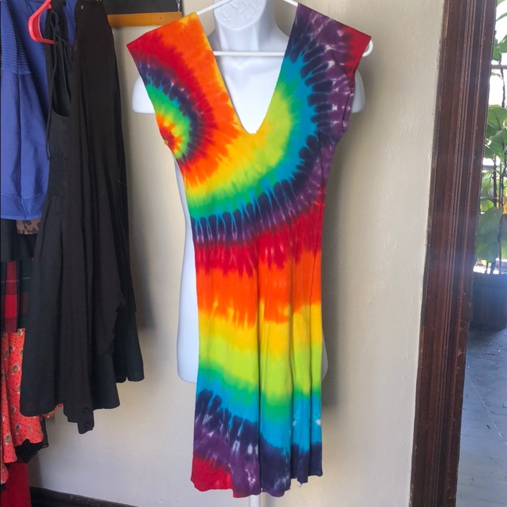Handmade one of a kind tie dye hippie dress